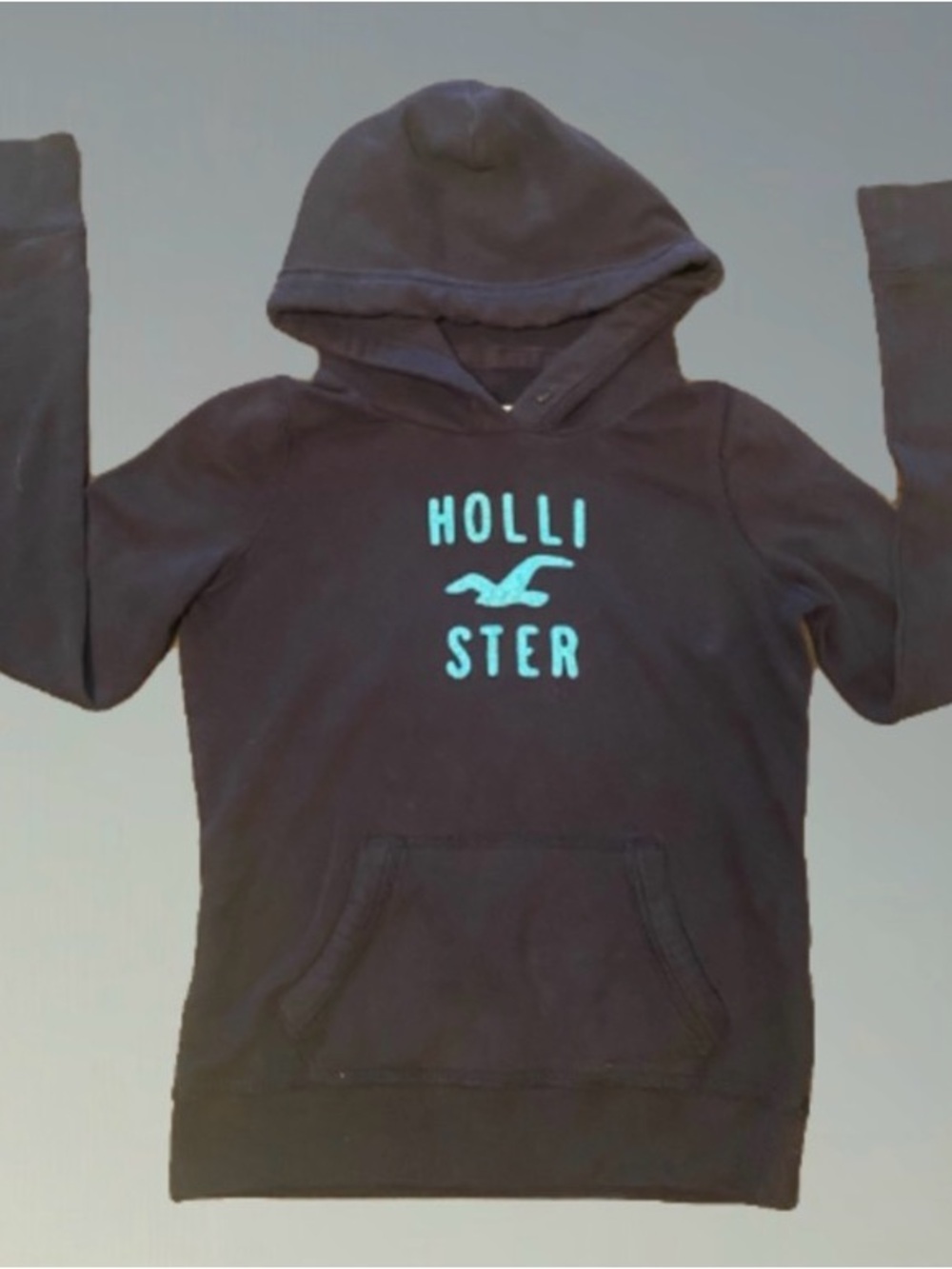 Hollister XS black Hoodie with Teal Logo